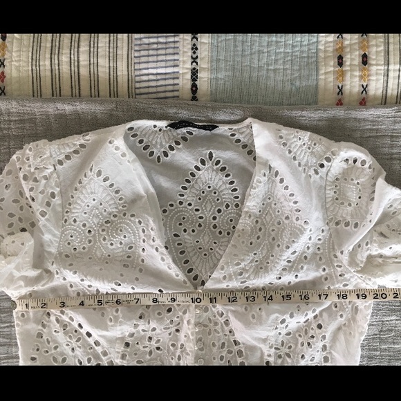 Zara White Eyelet Blouse | Size XL - Picture 9 of 9